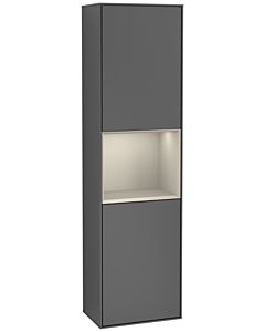 Villeroy und Boch Finion Hochschrank F460HHGK 41,8x151,6x27cm, links, Regal Sand Matt Lacquer, Anthracite matt