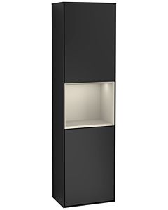 Villeroy und Boch Finion Hochschrank F460HHPD 41,8x151,6x27cm, links, Regal Sand Matt Lacquer, Black matt lacquer