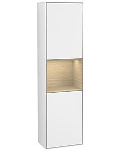 Villeroy und Boch Finion Hochschrank F460PCGF 41,8x151,6x27cm, links, Regal Oak Venerr, Glossy white lacquer