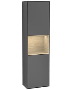 Villeroy und Boch Finion Hochschrank F460PCGK 41,8x151,6x27cm, links, Regal Oak Venerr, Anthracite matt
