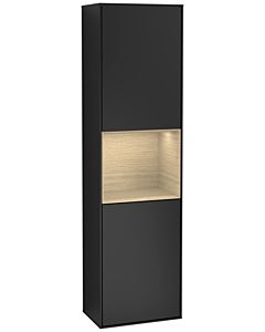 Villeroy und Boch armoire Finion F460PCPD 41.8x151.6x27cm, gauche, étagère Oak Venerr, laqué noir mat