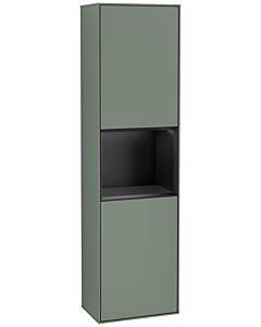 Villeroy und Boch Finion cabinet F460PDGM 41.8x151.6x27cm, left, shelf Black Matt Lacquer , Olive Matt Lacquer