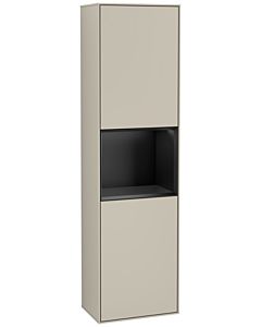 Villeroy und Boch armoire Finion F460PDHH 41.8x151.6x27cm, gauche, étagère Black Matt Lacquer , Sand Matt Lacquer