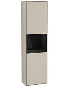 Villeroy und Boch armoire Finion F460PHHH 41.8x151.6x27cm, gauche, étagère Glossy Black Lacquer , Sand Matt Lacquer
