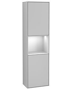 Villeroy und Boch Finion Hochschrank F470MTGJ 41,8x151,6x27cm, rechts, Regal White matt lacquer, Light grey matt
