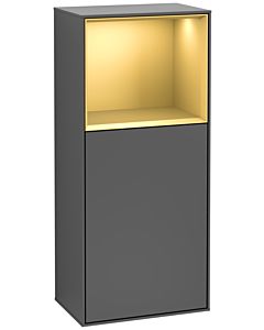 Villeroy und Boch Finion Seitenschrank F500HFGK 41,8x93,6x27cm, links, Regal oben Gold matt, Anthracite matt