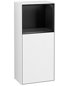 Villeroy und Boch Finion armoire latérale F500PDGF 41.8x93.6x27cm, gauche, plateau noir mat, laqué blanc brillant