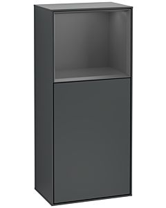 Villeroy und Boch Armoire latérale Finion F510GKHG 41.8x93.6x27cm, droite, étagère au-dessus Anthracite Matt , Midnight Blue Matt Lacquer