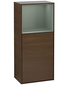 Villeroy und Boch Finion side cabinet F510GMGN 41.8x93.6x27cm, right, shelf above olive matt, walnut veneer
