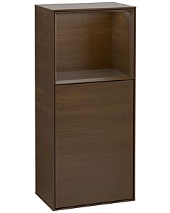 Villeroy und Boch Finion armoire latérale F510GNGN 41.8x93.6x27cm, droite, étagère au dessus placage noyer, placage noyer