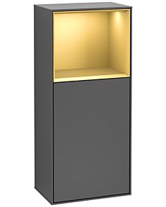 Villeroy und Boch Finion armoire latérale F510HFGK 41.8x93.6x27cm, droite, étagère au-dessus de l&#39;or mat, anthracite mat