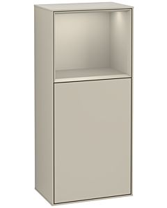 Villeroy und Boch Finion side cabinet F510HHHH 41.8x93.6x27cm, right, shelf above Sand matt, Sand Matt Lacquer