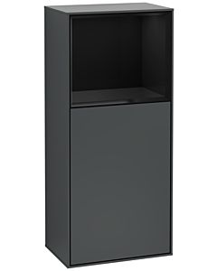 Villeroy und Boch Finion Seitenschrank F510PHHG 41,8x93,6x27cm, rechts, Regal oben Glossy Black, Midnight Blue Matt Lacquer