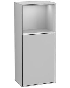 Villeroy und Boch Finion armoire latérale F520GJGJ 41.8cm, gauche, station de charge, étagère Grey Matt Lacquer, Light grey matt