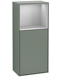 Villeroy und Boch Finion Seitenschrank F520GJGM 41,8cm, links, Ladestation, Regal Grey Matt Lacquer, Olive Matt Lacquer