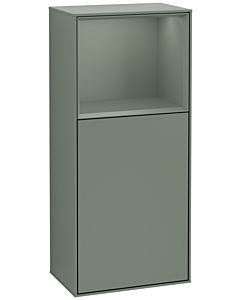 Villeroy und Boch Finion side cabinet F520GMGM 41.8cm, left, charging station, shelf Olive Matt Lacquer , Olive Matt Lacquer