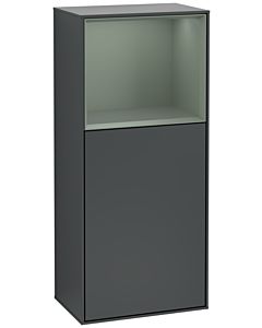 Villeroy und Boch Finion Seitenschrank F520GMHG 41,8cm, links, Ladestation, Regal Olive Matt Lacquer, Midnight Blue Matt Lacquer