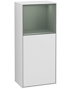 Villeroy und Boch Finion Seitenschrank F520GMMT 41,8cm, links, Ladestation, Regal Olive Matt Lacquer, White matt lacquer
