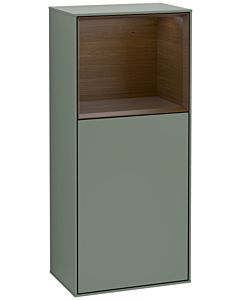 Villeroy und Boch Finion Seitenschrank F520GNGM 41,8cm, links, Ladestation, Regal Walnut Veneer, Olive Matt Lacquer