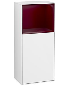Villeroy und Boch Finion side cabinet F520HBGF 41.8cm, left, charging station, shelf Peony Matt Lacquer, Glossy white lacquer