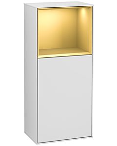 Villeroy und Boch Finion Seitenschrank F520HFMT 41,8cm, links, Ladestation, Regal Gold Matt Lacquer, White matt lacquer