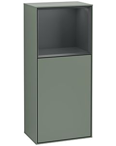 Villeroy und Boch Finion Seitenschrank F520HGGM 41,8cm, links, Ladestation, Regal Midnight Blue Matt Lacquer, Olive Matt Lacquer