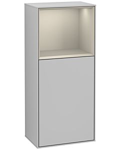 Villeroy und Boch Finion armoire côté F520HHGJ 41.8cm, à gauche, la station de charge, une étagère Sand Matt Lacquer , lumière gris mat