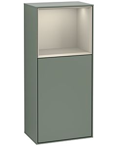 Villeroy und Boch Finion armoire latérale F520HHGM 41.8cm, à gauche, la station de charge, étagère Sand Matt Lacquer , Olive Matt Lacquer
