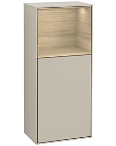 Villeroy und Boch Finion Seitenschrank F520PCHH 41,8cm, links, Ladestation, Regal Oak Venerr, Sand Matt Lacquer