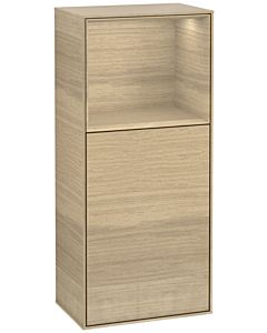 Villeroy und Boch Finion side cabinet F520PCPC 41.8cm, left, charging station, shelf Oak Venerr, Oak Veneer