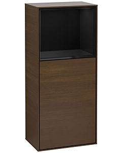Villeroy und Boch Finion armoire côté F520PHGN 41.8cm, à gauche, la station de charge, une étagère Glossy Black Lacquer , Glossy Black Lacquer plaqué