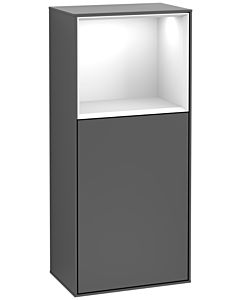 Villeroy und Boch Finion side cabinet F530GFGK 41.8cm, right, charging station, shelf Glossy white lacquer, anthracite matt