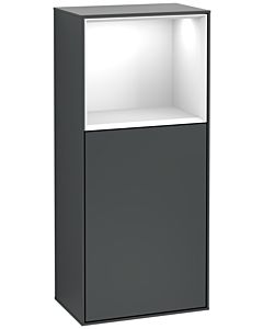 Villeroy und Boch Finion side cabinet F530GFHG 41.8cm, right, charging station, shelf Glossy White Lacquer , Midnight Blue Matt Lacquer