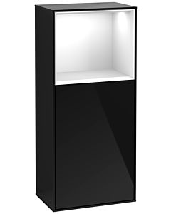 Villeroy und Boch Finion armoire côté F530GFPH 41.8cm, à droite, la station de charge, étagère Glossy White Lacquer , Glossy Black Lacquer
