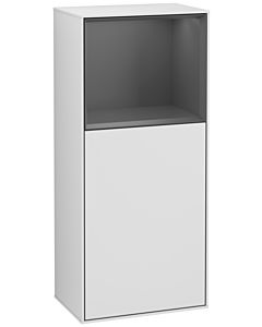 Villeroy und Boch Finion Seitenschrank F530GKMT 41,8cm, rechts, Ladestation, Regal Anthracite Matt Lacquer, White matt lacquer