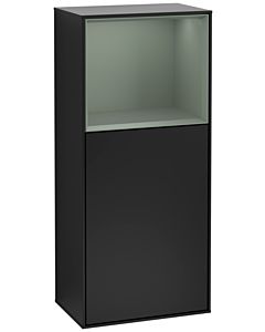 Villeroy und Boch Finion Seitenschrank F530GMPD 41,8cm, rechts, Ladestation, Regal Olive Matt Lacquer, Black matt lacquer