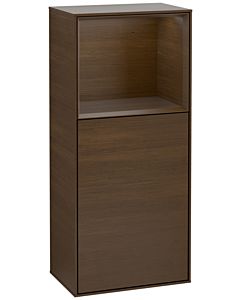 Villeroy und Boch Finion side cabinet F530GNGN 41.8cm, right, charging station, shelf Walnut veneer, Walnut veneer