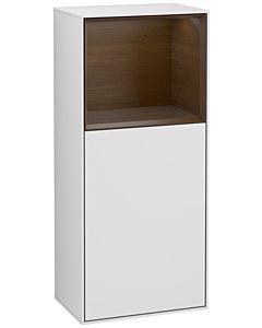 Villeroy und Boch Finion armoire latérale F530GNMT 41,8 cm, droite, station de charge, étagère placage noyer, laqué blanc mat