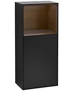 Villeroy und Boch Finion side cabinet F530GNPD 41.8cm, right, charging station, shelf walnut veneer, black matt lacquer