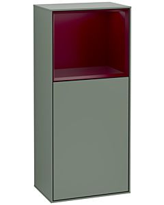 Villeroy und Boch Finion Seitenschrank F530HBGM 41,8cm, rechts, Ladestation, Regal Peony Matt Lacquer, Olive Matt Lacquer