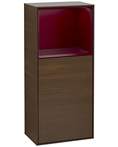 Villeroy und Boch Finion Seitenschrank F530HBGN 41,8cm, rechts, Ladestation, Regal Peony Matt Lacquer, Walnut veneer