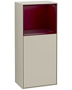 Villeroy und Boch Armoire latérale Finion F530HBHH 41,8 cm, droite, station de charge, étagère Peony Matt Laque, Sand Matt Lacquer