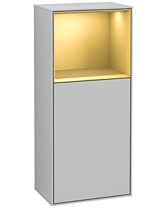 Villeroy und Boch Finion armoire latérale F530HFGJ 41.8cm, droite, station de charge, étagère Gold Matt Lacquer, Gris clair mat