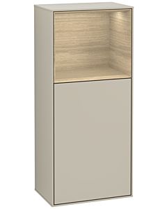Villeroy und Boch Finion side cabinet F530PCHH 41.8cm, right, charging station, shelf Oak Venerr, Sand Matt Lacquer