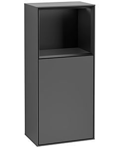 Villeroy und Boch Finion side cabinet F530PDGK 41.8cm, right, charging station, shelf black matt lacquer, anthracite matt