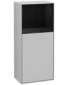 Villeroy und Boch Finion side cabinet F530PHGJ 41.8cm, right, charging station, shelf Glossy Black Lacquer , light gray matt