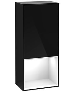 Villeroy und Boch Finion side cabinet F540GFPH 41.8x93.6x27cm, left, shelf below Glossy White , Glossy Black Lacquer