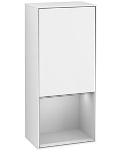 Villeroy und Boch Finion side cabinet F540GJGF 41.8x93.6x27cm, left, shelf below light gray matt, glossy white lacquer