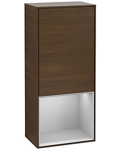 Villeroy und Boch Finion side cabinet F540GJGN 41.8x93.6x27cm, left, shelf below light gray matt, walnut veneer