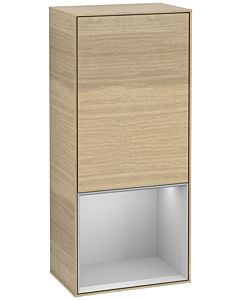 Villeroy und Boch Finion Seitenschrank F540GJPC 41,8x93,6x27cm, links, Regal unten Light Grey Matt, Oak Veneer